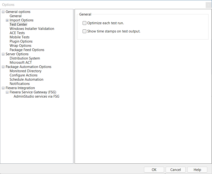 Options Dialog Box / Analyze Tab